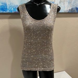 Milli knit sleeveless woman’s cozy spring multi color tan/ brown Small sweater